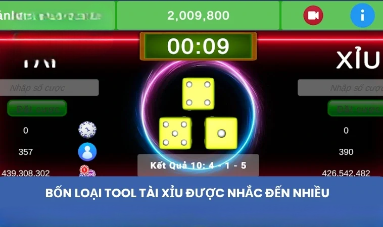 Bốn loại tool tài xỉu được nhắc đến nhiều