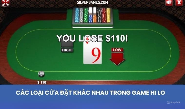 Các loại cửa đặt khác nhau trong game Hi Lo